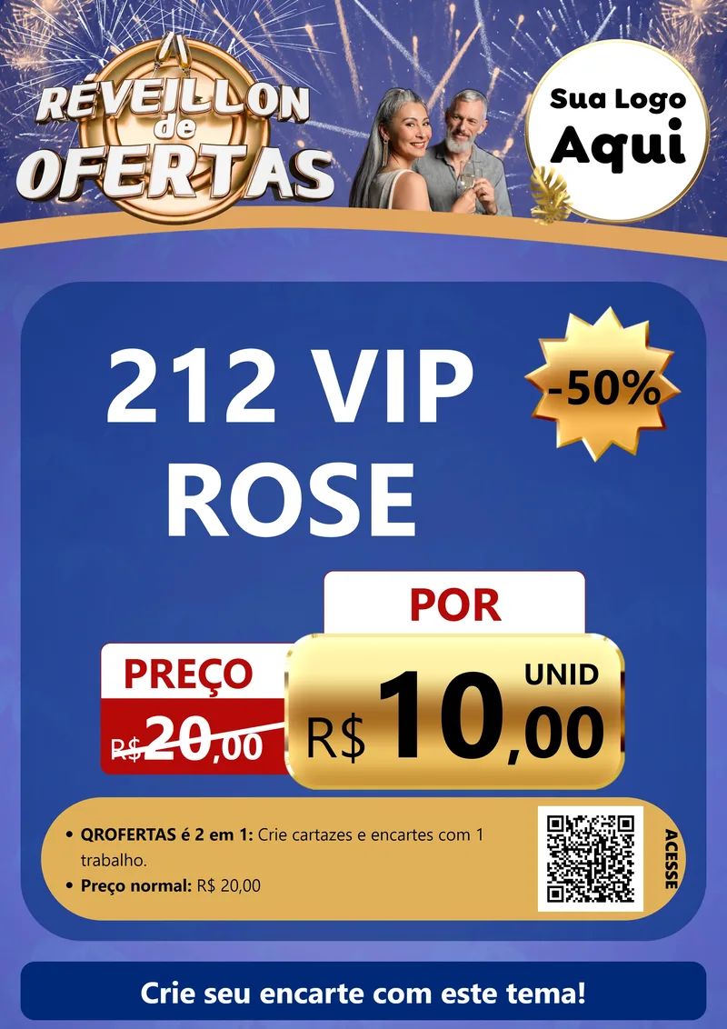 Modelo de Cartaz para Cartaz A4 Vertical com o tema Réveillon de Ofertas para Perfumes