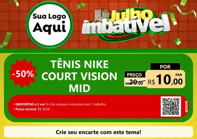 Modelo de Cartaz para Cartaz A4 Horizontal com o tema Julho Imbatível para Calçados