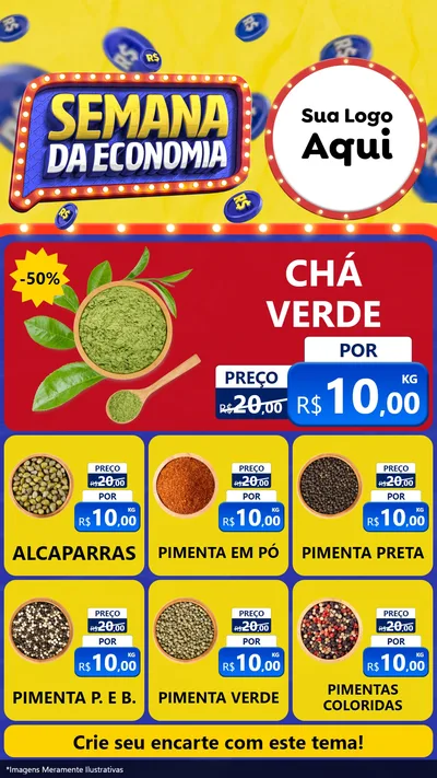 Modelo de Rede Social para Stories com o tema Semana da Economia para Produtos Naturais