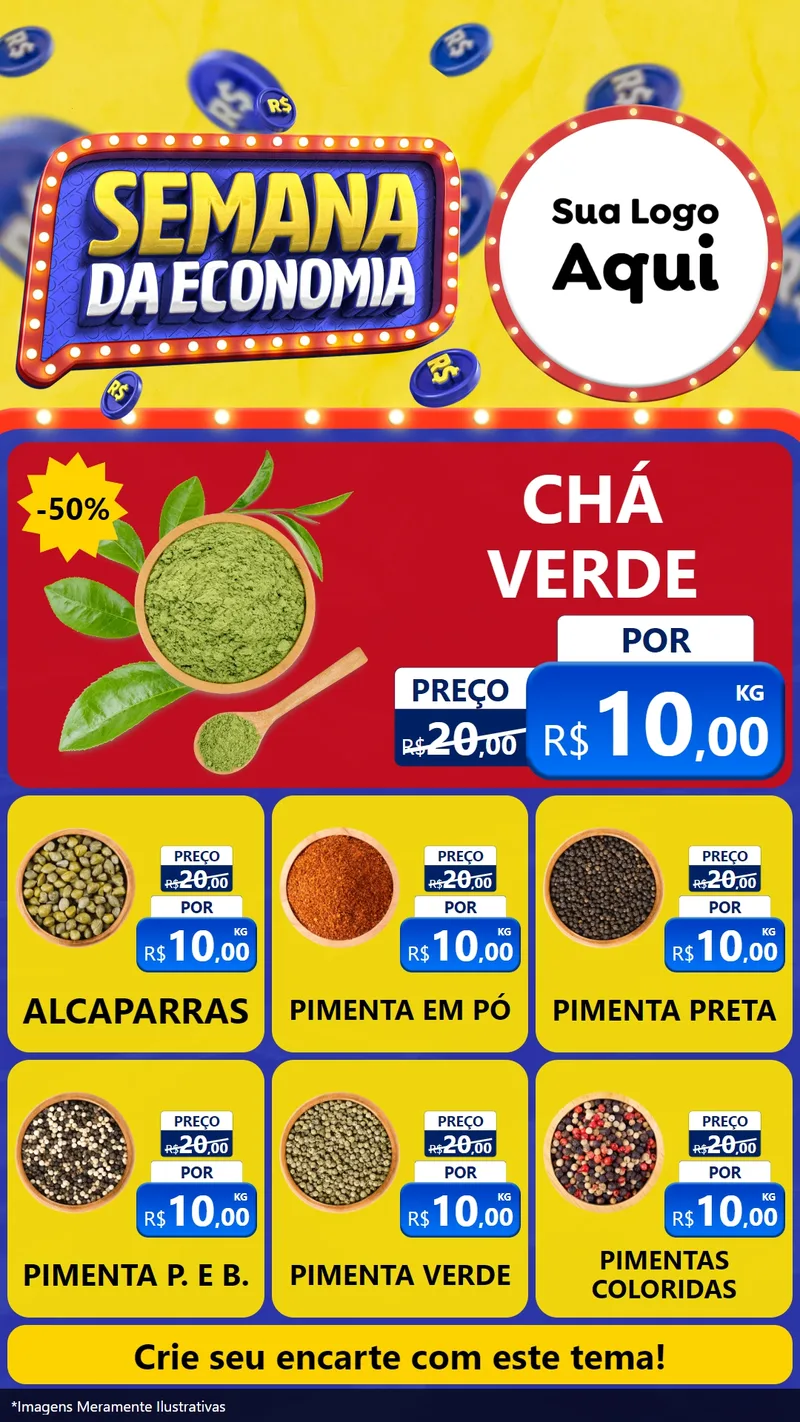 Modelo de Rede Social para Stories com o tema Semana da Economia para Produtos Naturais