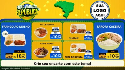 Modelo de TV para TV Horizontal com o tema Proclamação da República para Restaurante