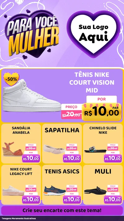 Modelo de Rede Social para Stories com o tema Para Você, Mulher para Calçados