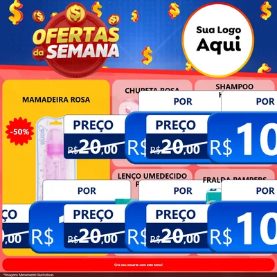 Modelo de Rede Social para Feed Facebook com o tema Ofertas Da Semana para Bebês