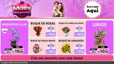Modelo de TV para TV Horizontal com o tema Dia das Mães Ofertas para Você! para Floricultura e jardim