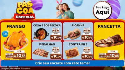 Modelo de TV para TV Horizontal com o tema Páscoa Especial para Assados