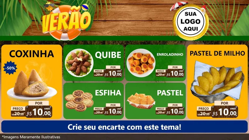 Modelo de TV para TV Horizontal com o tema Verão para Salgadaria