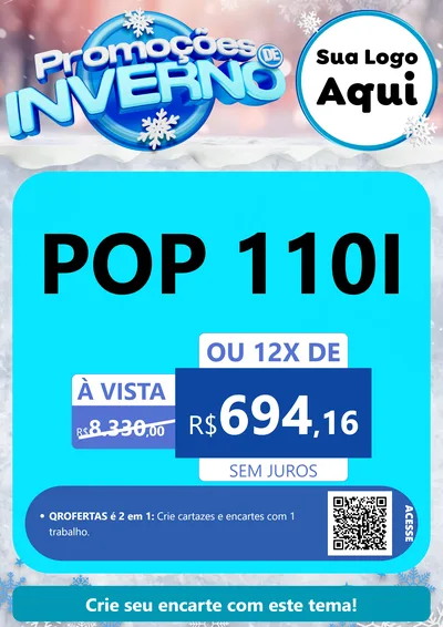 Modelo de Cartaz para Cartaz A4 Vertical com o tema Promoções de Inverno para Concessionaria de Motos
