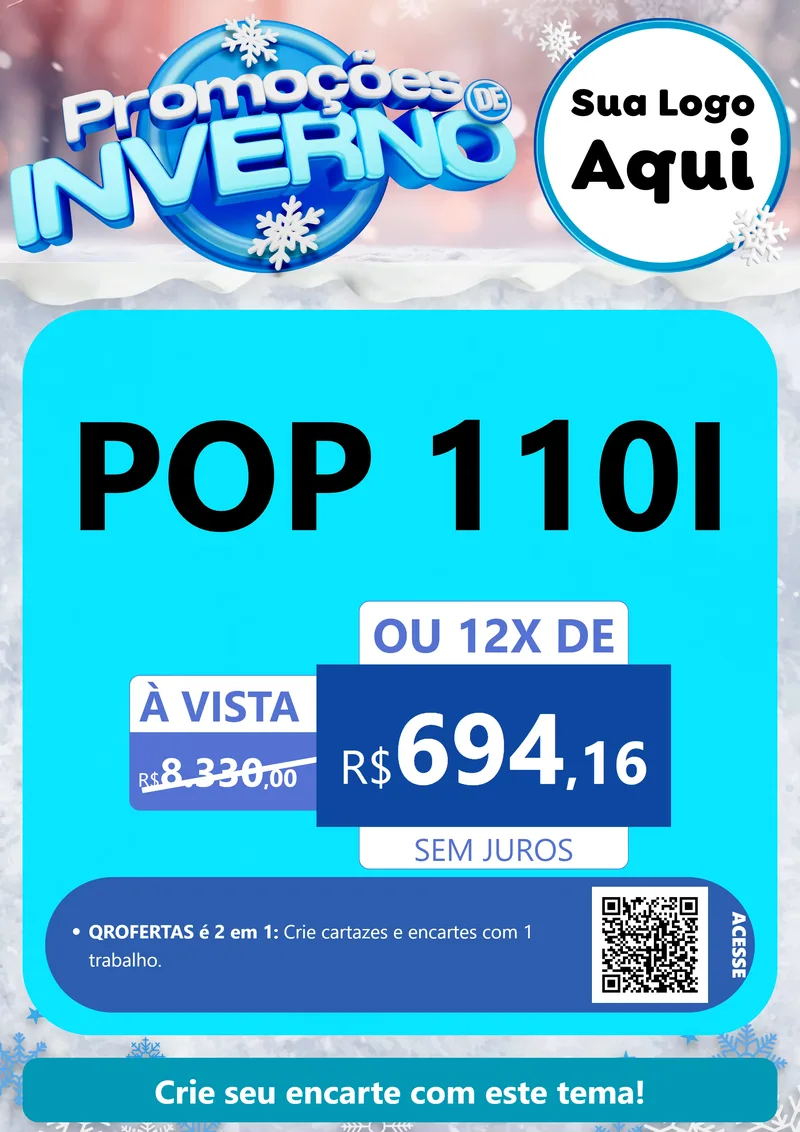 Modelo de Cartaz para Cartaz A4 Vertical com o tema Promoções de Inverno para Concessionaria de Motos