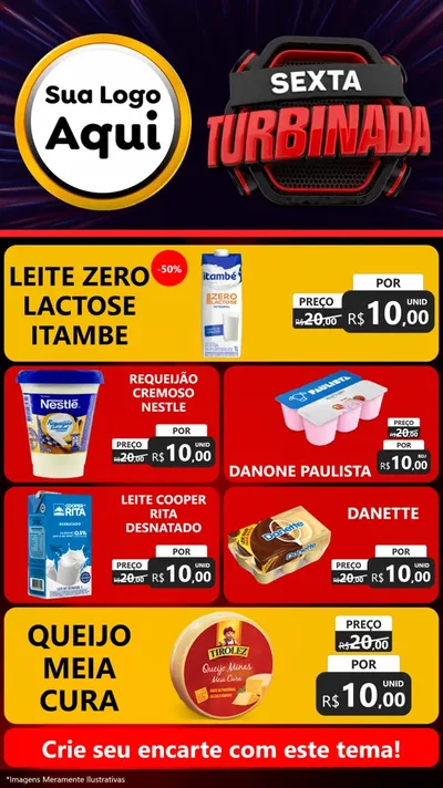 Modelo de TV para TV Vertical com o tema Sexta Turbinada para Frios e Laticínios