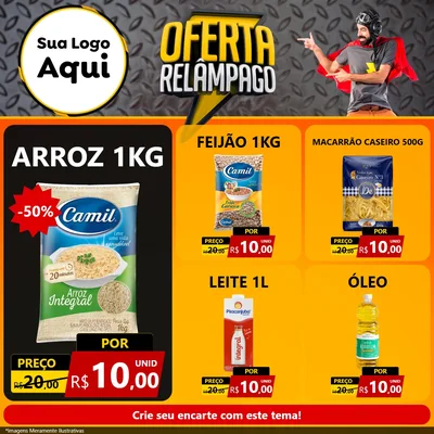 Modelo de Rede Social para Feed Facebook com o tema Oferta Relâmpago para Supermercado
