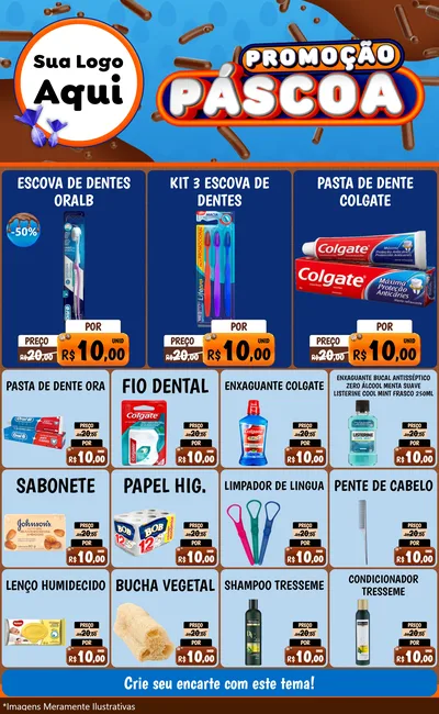Modelo de Encarte para Encarte Grande com o tema Promoção Páscoa para Higiene Pessoal