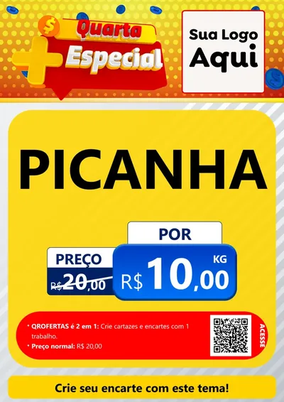 Modelo de Cartaz para Cartaz A4 Vertical com o tema Quarta Mais Especial para Açougue