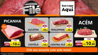 Modelo de TV para TV Horizontal com o tema Segunda do Filé para Açougue