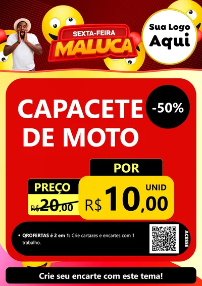 Modelo de Cartaz para Cartaz A4 Vertical com o tema Sexta-feira Maluca para Moto peças