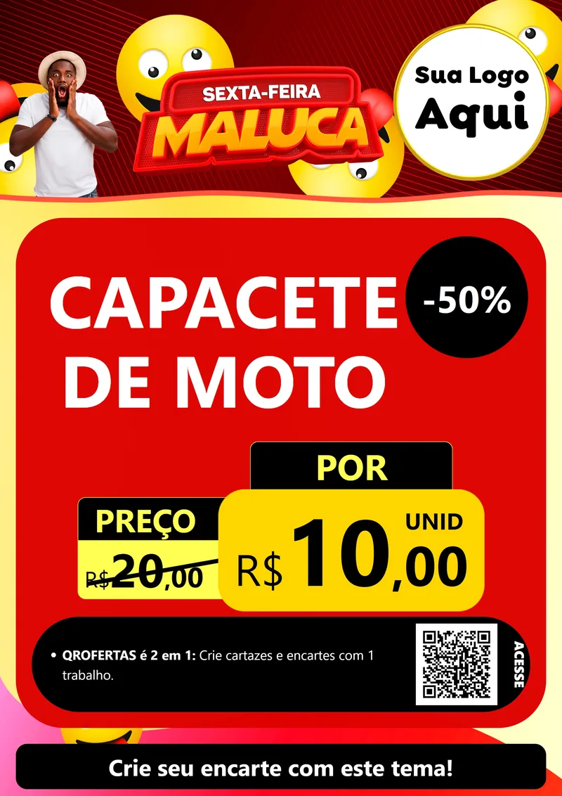 Modelo de Cartaz para Cartaz A4 Vertical com o tema Sexta-feira Maluca para Moto peças