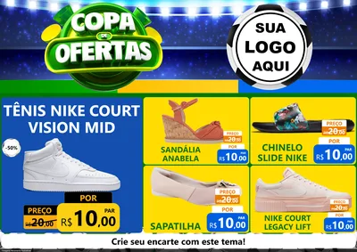 Modelo de Encarte para Encarte A4 Horizontal com o tema Copa de Ofertas para Calçados