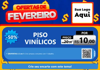 Modelo de Cartaz para Cartaz A4 Horizontal com o tema Ofertas de Fevereiro para Material para Construção