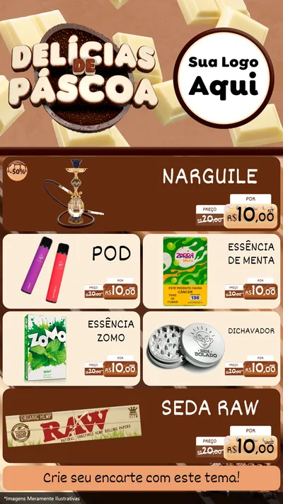 Modelo de TV para TV Vertical com o tema Delícias de Páscoa para Tabacaria