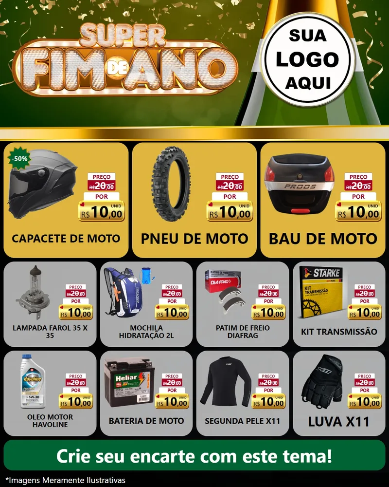 Modelo de Rede Social para Feed Instagram com o tema Super Fim de Ano para Moto peças