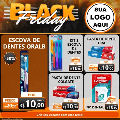 Modelo de Rede Social para Feed Facebook com o tema Black Friday para Higiene Pessoal