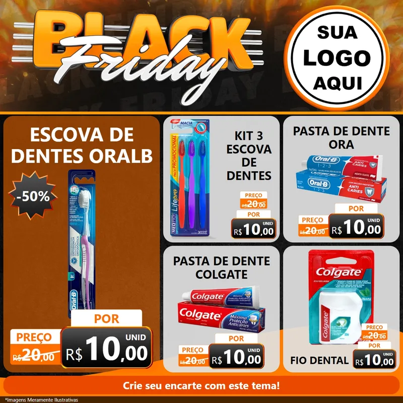 Modelo de Rede Social para Feed Facebook com o tema Black Friday para Higiene Pessoal