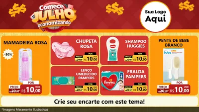 Modelo de TV para TV Horizontal com o tema Comece Julho Economizando para Bebês