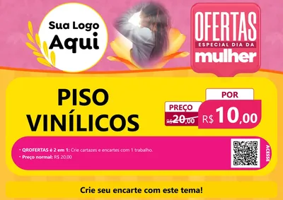 Modelo de Cartaz para Cartaz A4 Horizontal com o tema Ofertas - Especial Dia Das Mulheres para Material para Construção