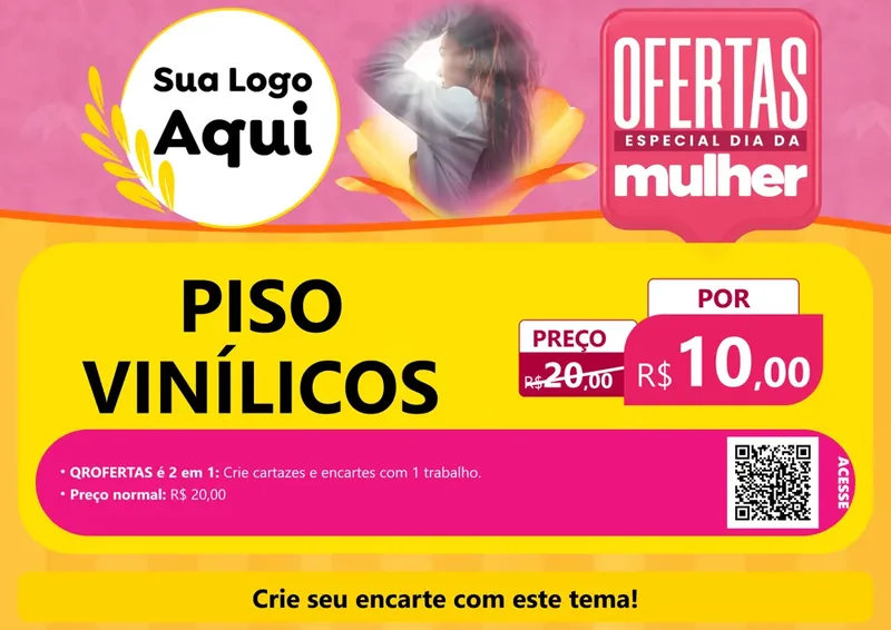 Modelo de Cartaz para Cartaz A4 Horizontal com o tema Ofertas - Especial Dia Das Mulheres para Material para Construção