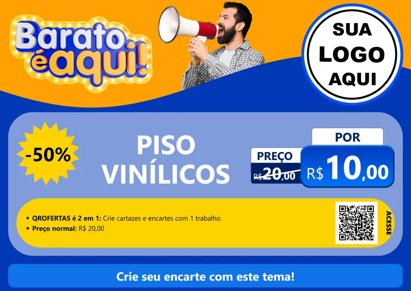 Modelo de Cartaz para Cartaz A4 Horizontal com o tema Barato é aqui para Material para Construção