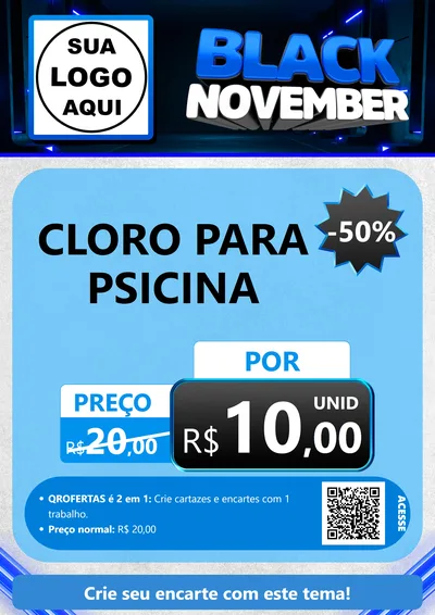 Modelo de Cartaz para Cartaz A4 Vertical com o tema Black November para Produtos para Piscina