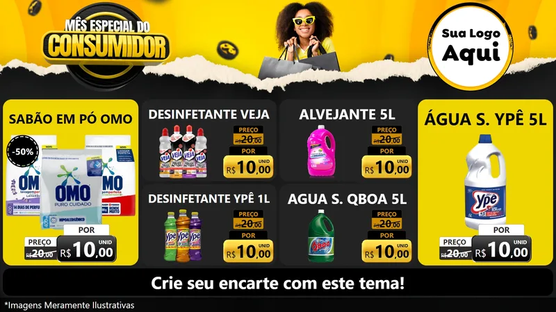 Modelo de TV para TV Horizontal com o tema Mês Especial do Consumidor para Produtos de Limpeza
