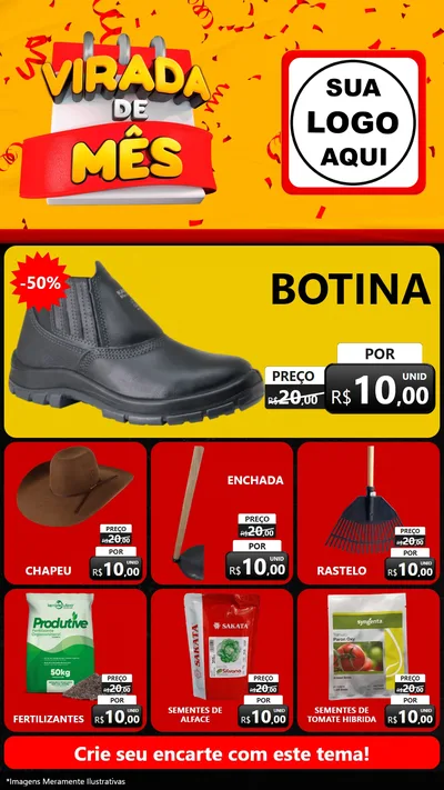 Modelo de Rede Social para Stories com o tema Virada de Mês para Agropecuária