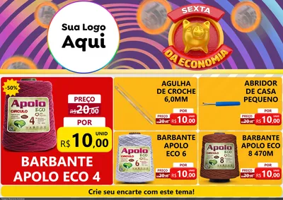 Modelo de Encarte para Encarte A4 Horizontal com o tema Sexta da Economia para Armarinho e Aviamentos