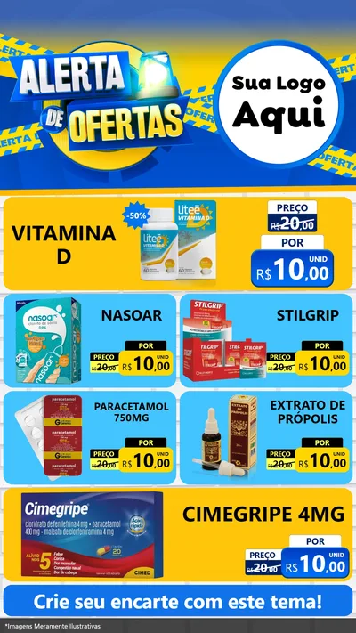 Modelo de TV para TV Vertical com o tema Alerta de Ofertas para Farmácia