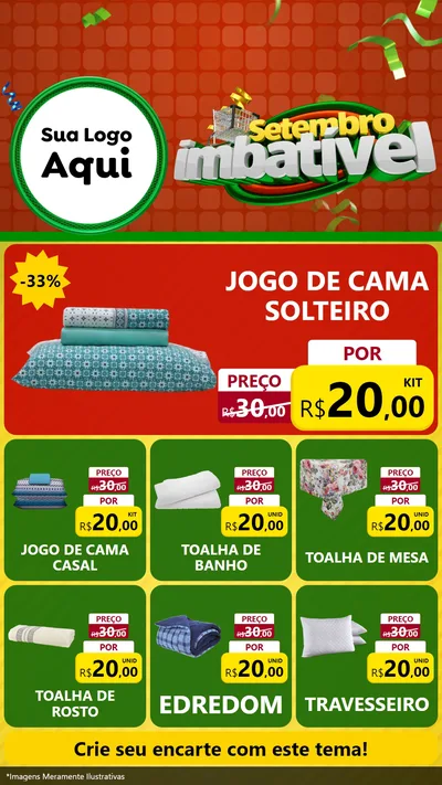 Modelo de Rede Social para Stories com o tema Setembro Imbatível para Cama, Mesa e Banho