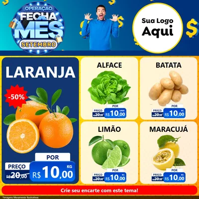Modelo de Rede Social para Feed Facebook com o tema Operação Fecha Mês Setembro para Hortifrúti