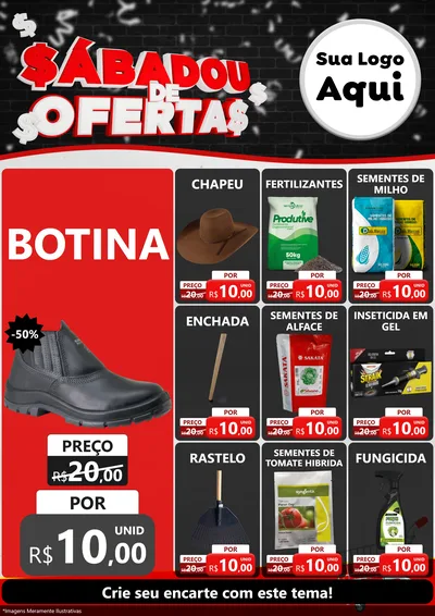 Modelo de Encarte para Encarte A4 Vertical com o tema Sabadou de Ofertas para Agropecuária