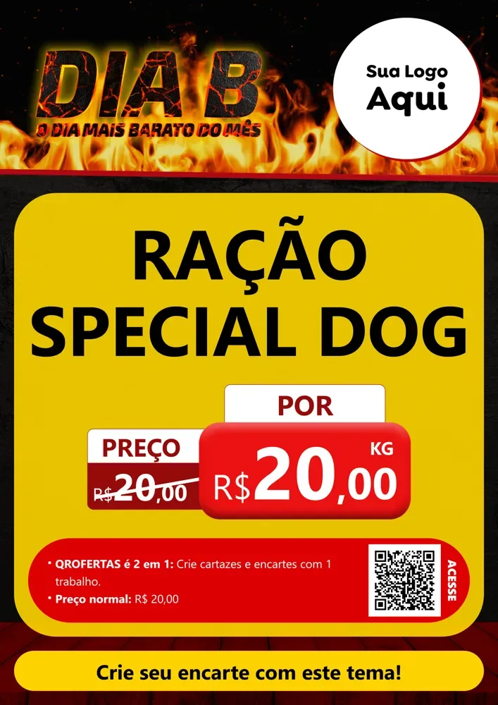 Modelo de Cartaz para Cartaz A4 Vertical com o tema Dia B para Pet Shop