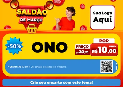 Modelo de Cartaz para Cartaz A4 Horizontal com o tema Saldão de Março para Óticas