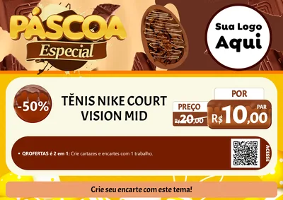 Modelo de Cartaz para Cartaz A4 Horizontal com o tema Páscoa Especial para Calçados