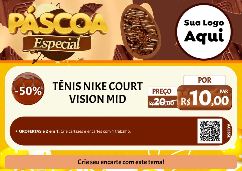 Modelo de Cartaz para Cartaz A4 Horizontal com o tema Páscoa Especial para Calçados