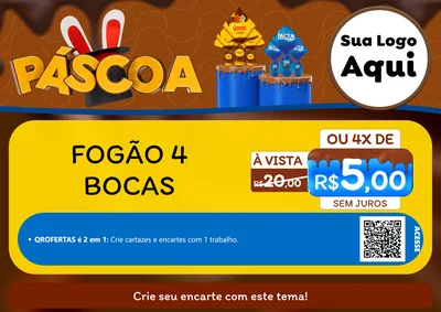 Modelo de Cartaz para Cartaz A4 Horizontal com o tema Páscoa para Móveis e Eletro