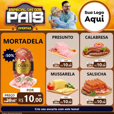 Modelo de Rede Social para Feed Facebook com o tema Especial Dia dos Pais para Frios e Laticínios