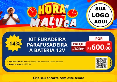 Modelo de Cartaz para Cartaz A4 Horizontal com o tema Hora Maluca para Maquinas e Ferramentas