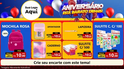 Modelo de TV para TV Horizontal com o tema Aniversário para Papelaria
