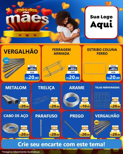 Modelo de Rede Social para Feed Instagram com o tema Mês das Mães para Ferragens