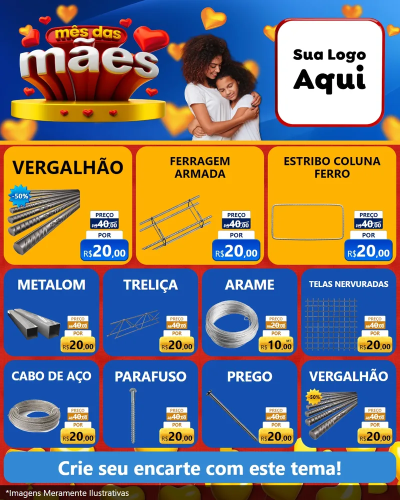 Modelo de Rede Social para Feed Instagram com o tema Mês das Mães para Ferragens