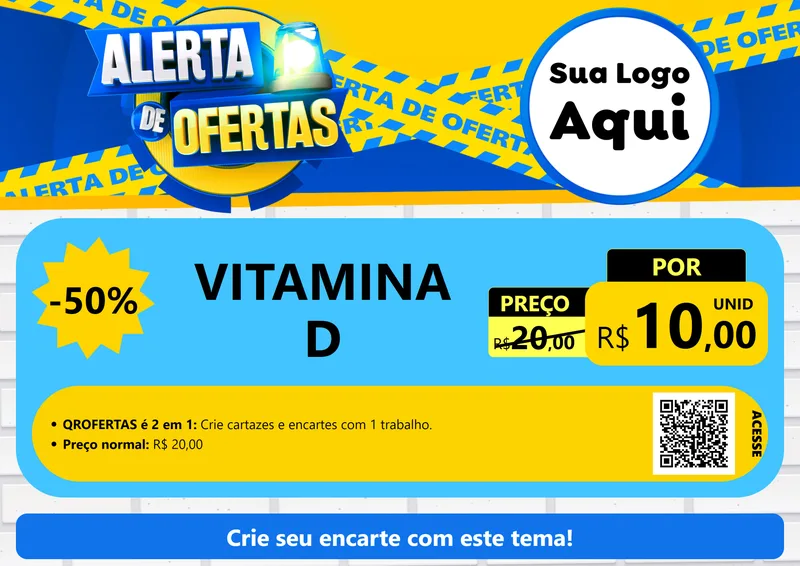 Modelo de Cartaz para Cartaz A4 Horizontal com o tema Alerta de Ofertas para Farmácia