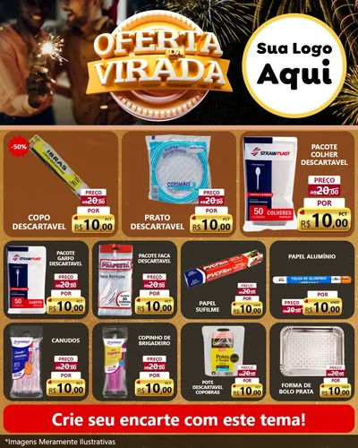 Modelo de Rede Social para Feed Instagram com o tema Oferta da Virada para Embalagens