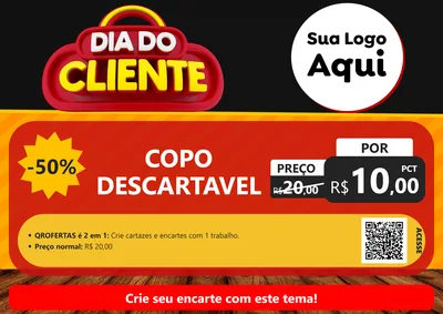 Modelo de Cartaz para Cartaz A4 Horizontal com o tema Dia do Cliente para Embalagens